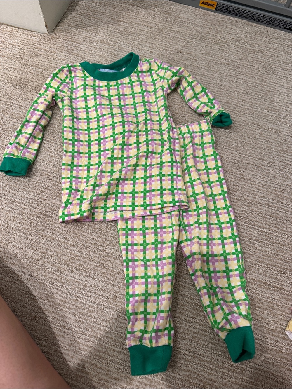 CLASSIC WHIMSEY MARDI GRAS Plaid Long Sleeve Pajama Set - Cozy Sleepwear